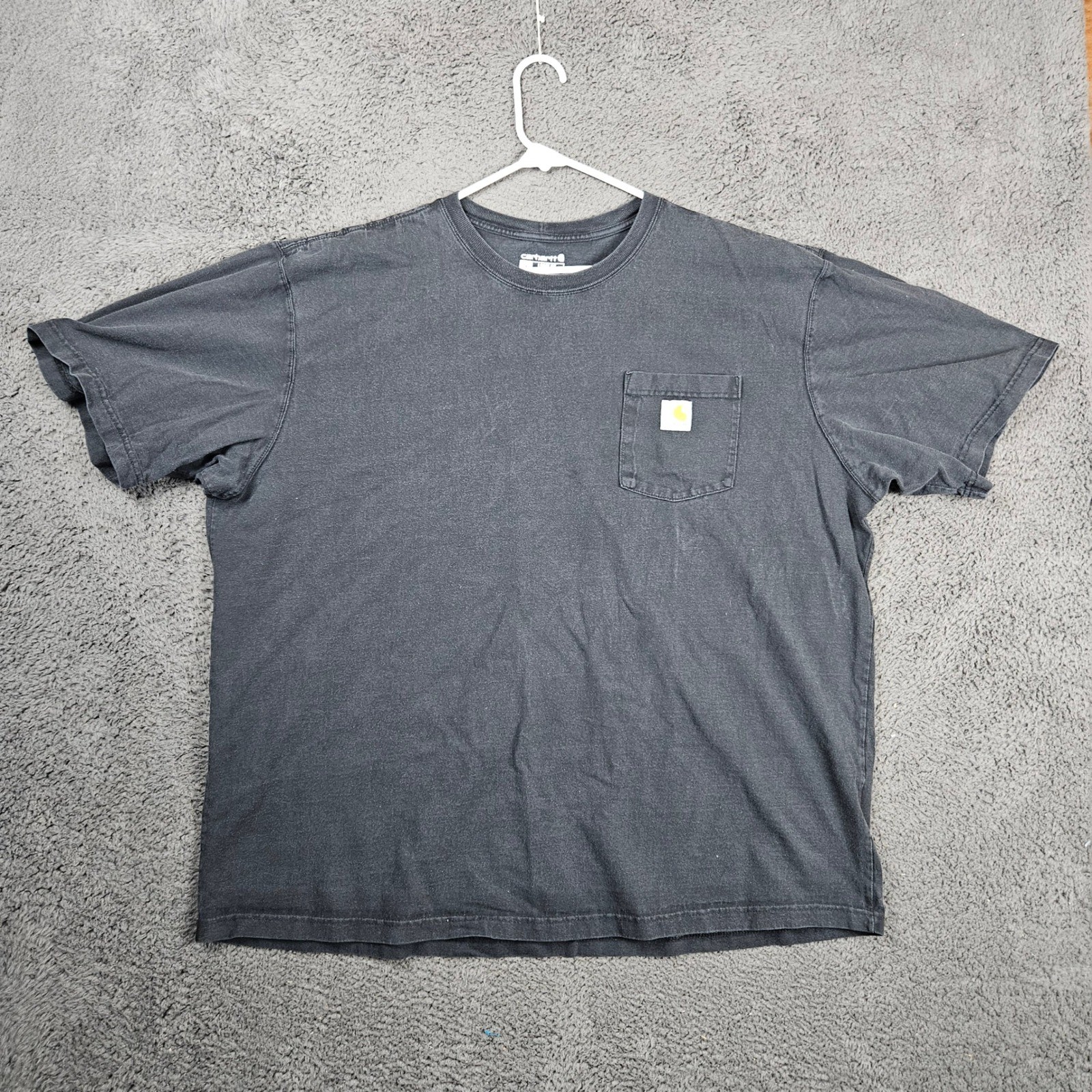 Carhartt Mens K87 Pocket T-Shirt Black Loose Fit Heavyweight Cotton 2XL