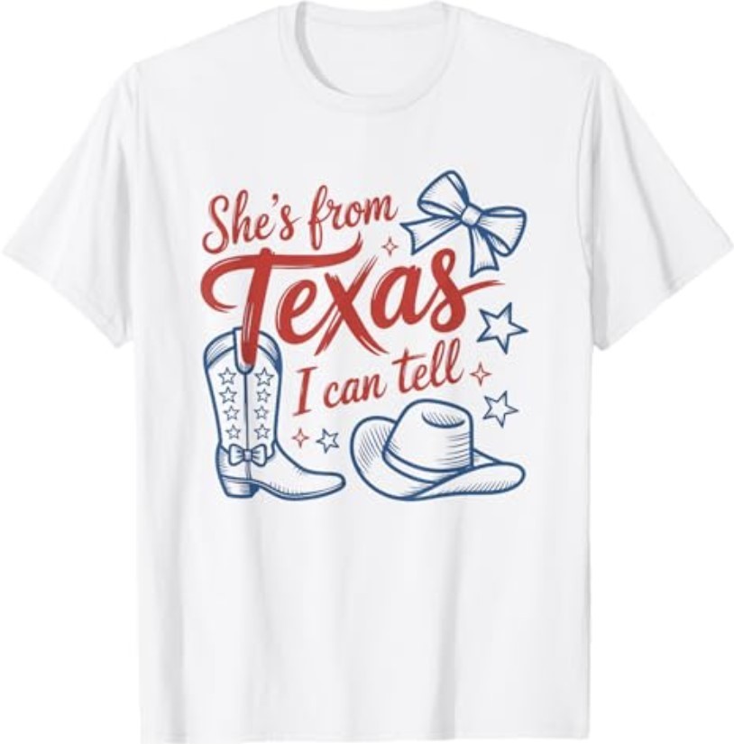 She’s from Texas I Can Tell Retro Southern Cowgirl Girl T-Shirt