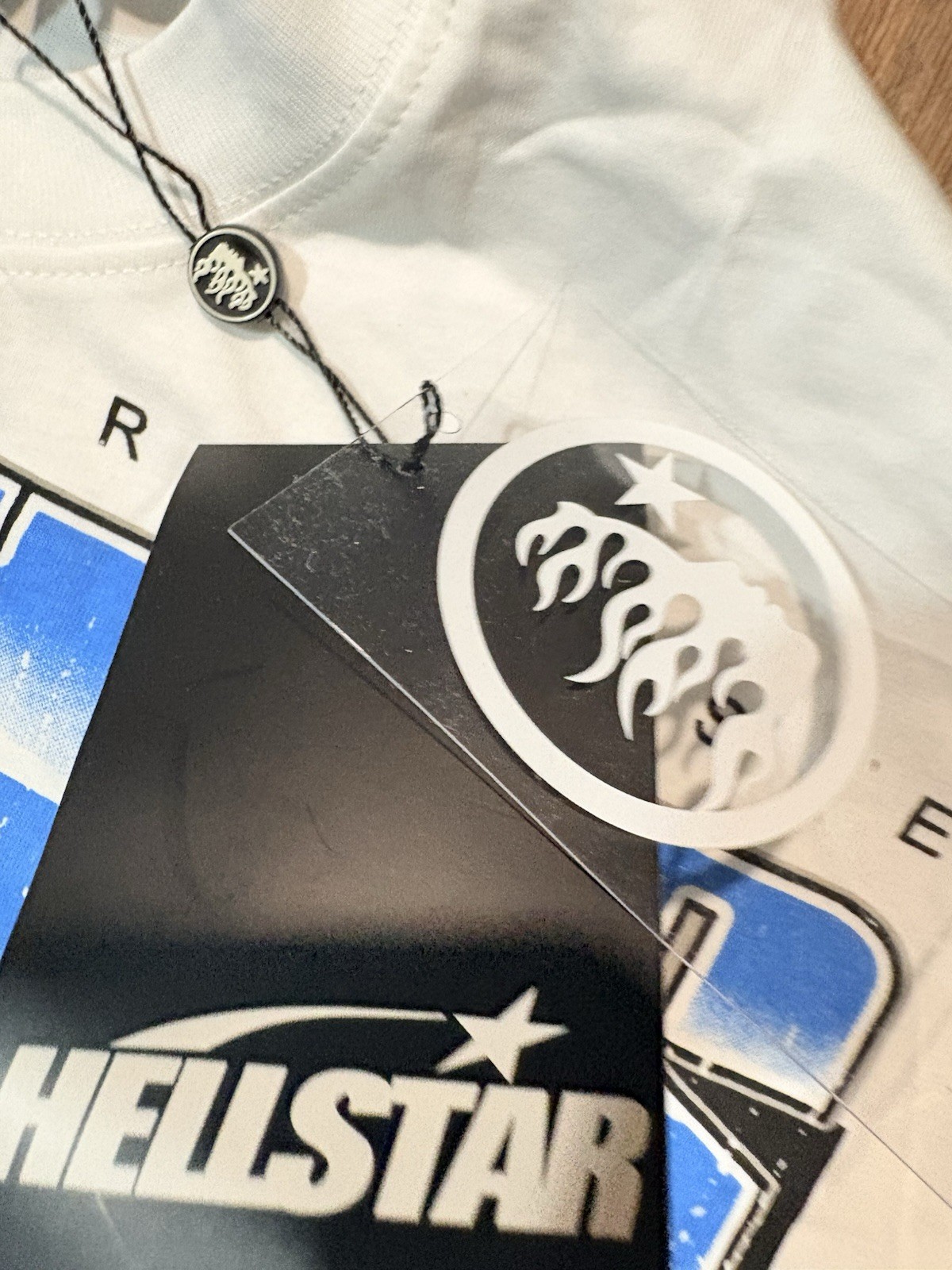 Hellstar All-Stars Go To Heaven Men’s L White Graphic Logo Cotton Crew Tee