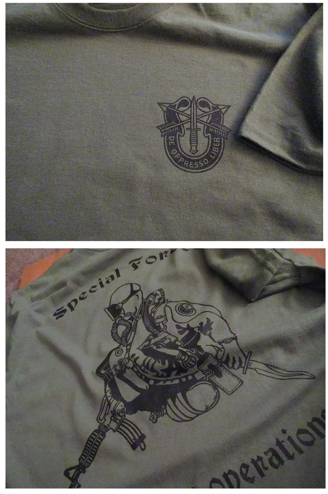 Combat Diver Special Forces Underwater Operations T-SHIRT Large USA 6oz