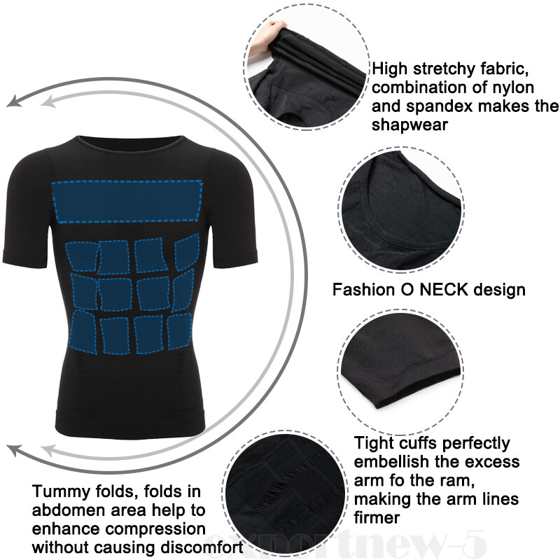 Fajas Para Hombres Faja Reductora De Hombre Men Tee Shaper Tummy Control T shirt
