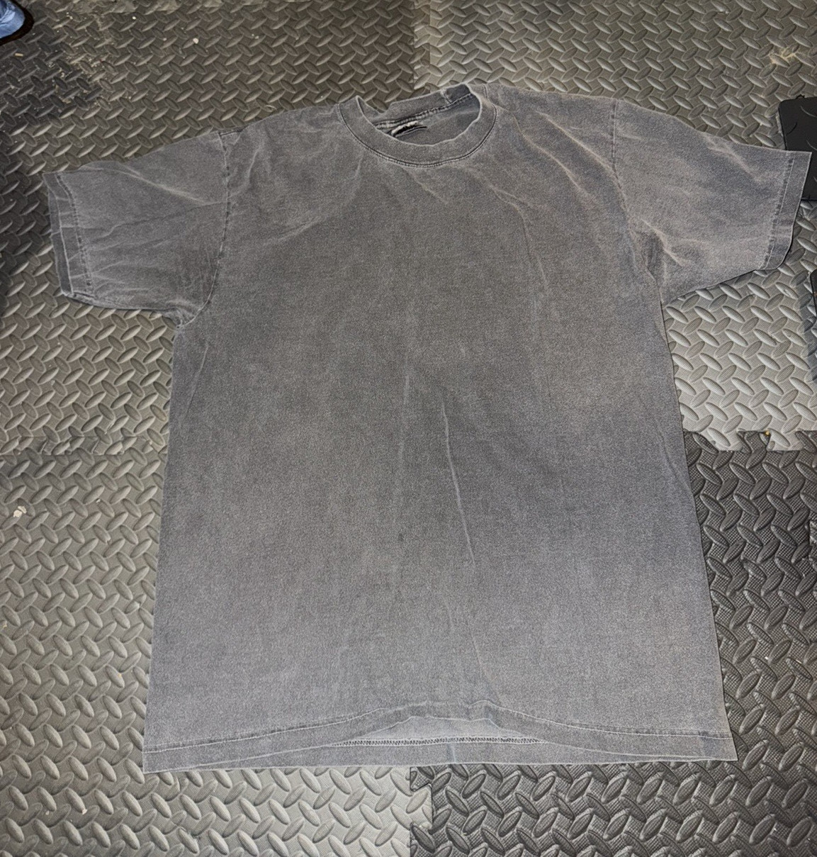 SHAKA wear Men’s Solid Gray Crew Neck Knit T-Shirt Short Sleeve Size L