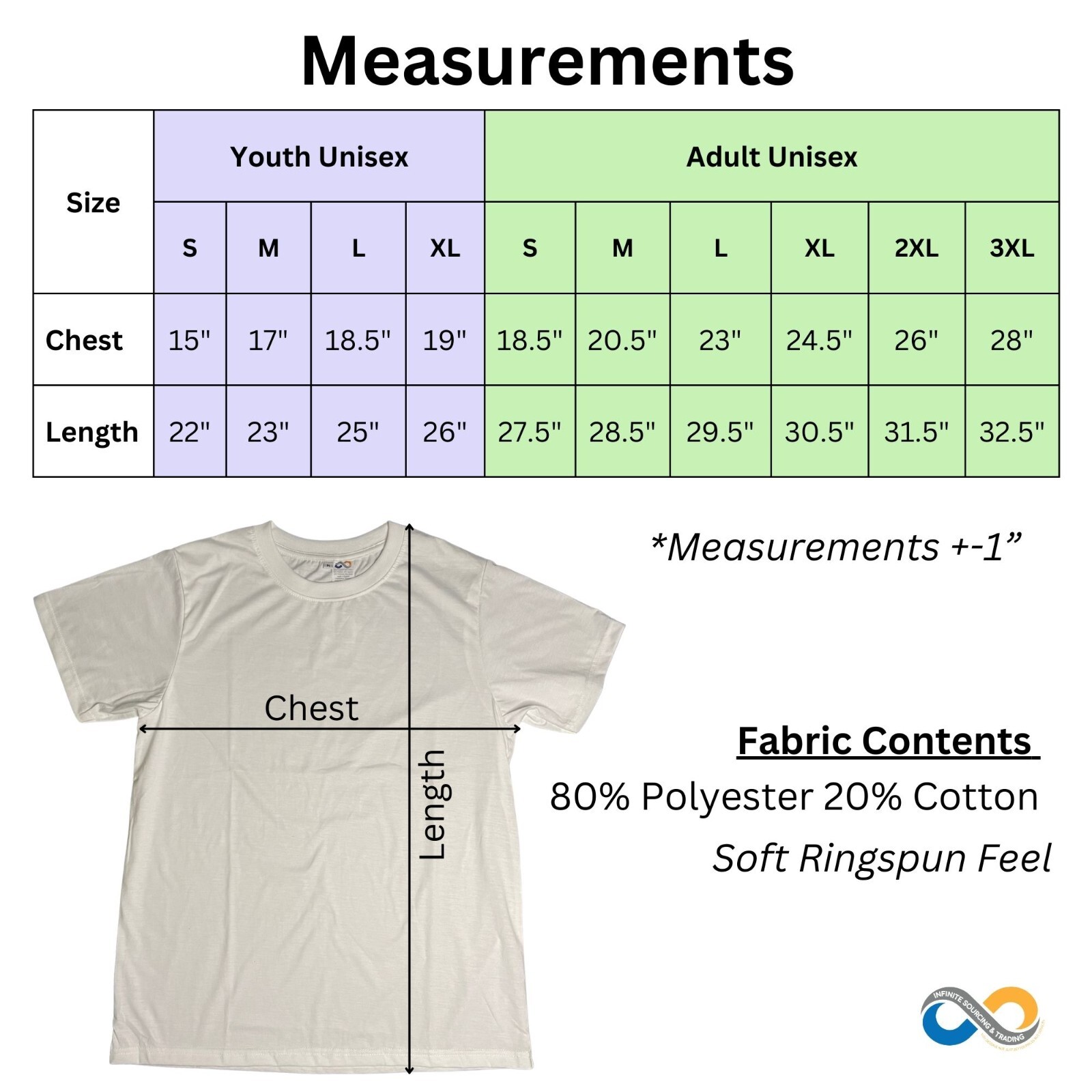 80/20 Polyester Adult Crew Neck Short Sleeves T-Shirt, Colored Sublimation Shirt