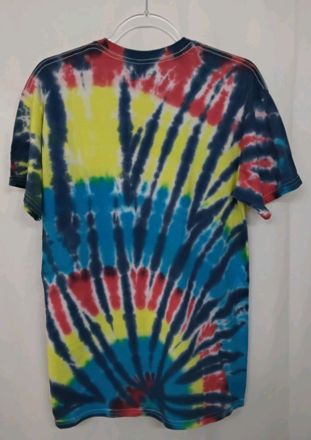 New Tie Dye Men’s T-Shirt Red Yellow Adult Medium Multicolor Summer Spiral