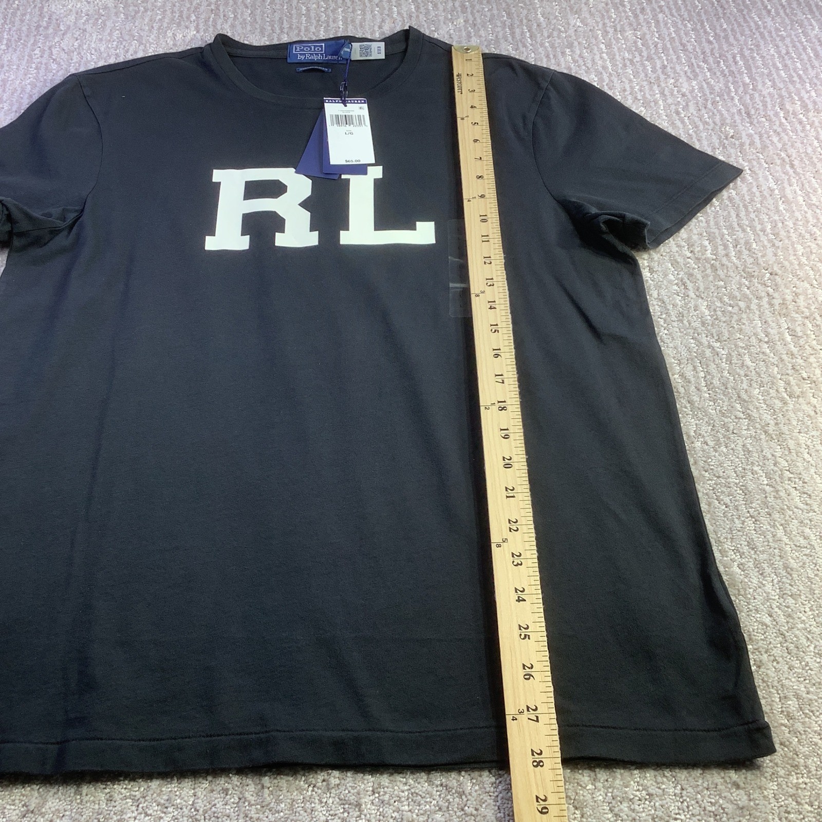 Polo Ralph Lauren Mens Custom Slim Fit RL Graphic T-Shirt Black Size L NWT