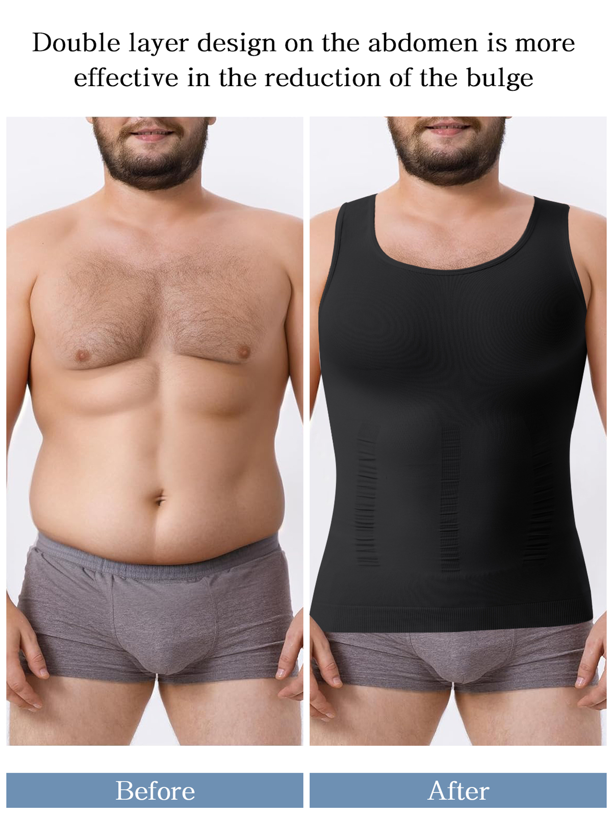 Men Body Shaper Slimming Tummy Vest Compression Shirt Tank Faja camisa de hombre
