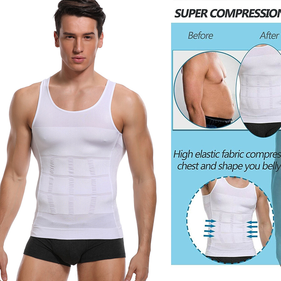 Men Slim Shirt Body Slimming Vest Tummy Shaper Belly Girdle Underwear Shapewear