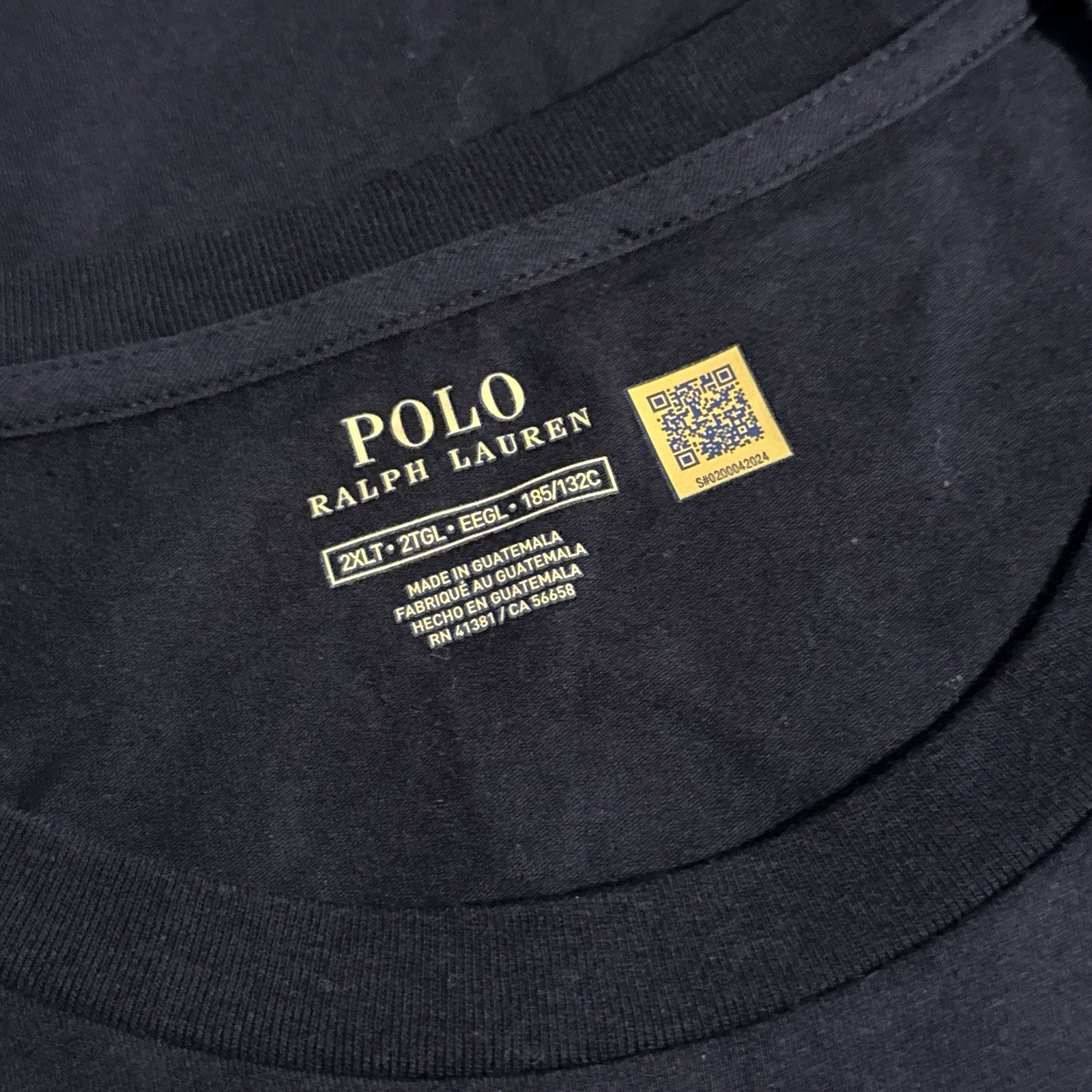 Polo Ralph Lauren Black Short Sleeve Tee Shirt Men’s Size 2XLT 2XL TALL NEW