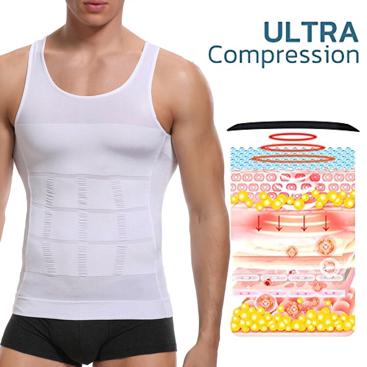 Men Slimming Gynecomastia Chest Belly Compression Body Shaper Tanktop Vest Shirt