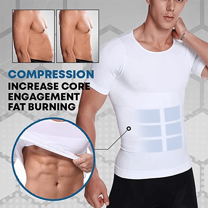 Men Slimming Tummy Control Tank Top Body Shaper Belly Chest Compression Shirt