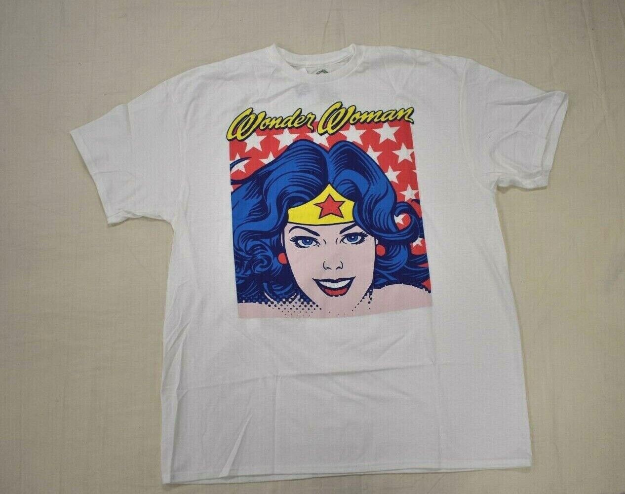 DC Comics Mens Wonder Woman Retro Desgin White Shirt New L, XL