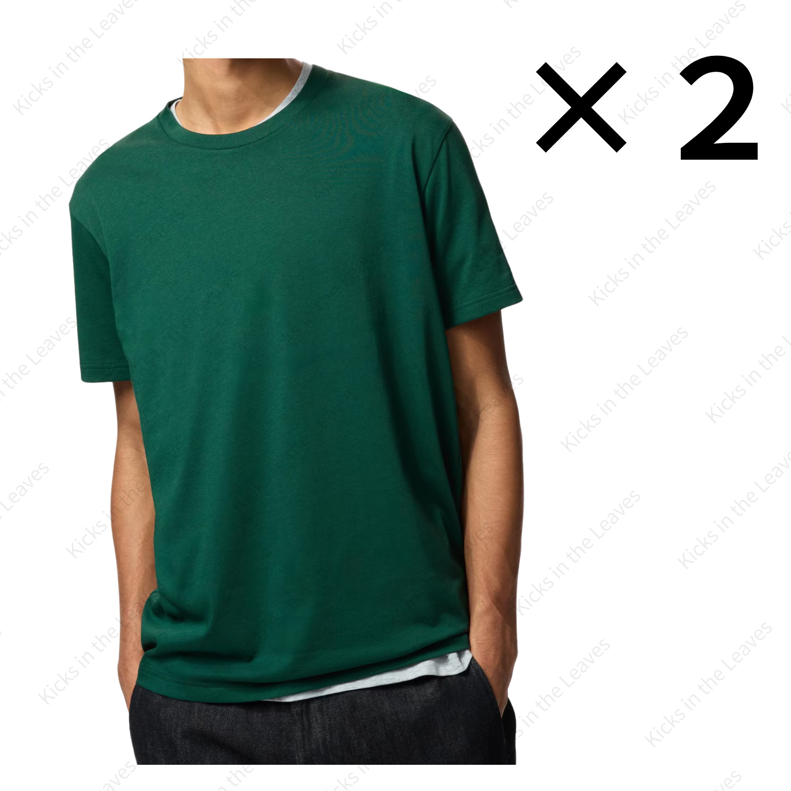 [2PCS SAME COLOR] UNIQLO Dry collar crew neck T-shirt XS-4XL 16Colors Unisex NWT