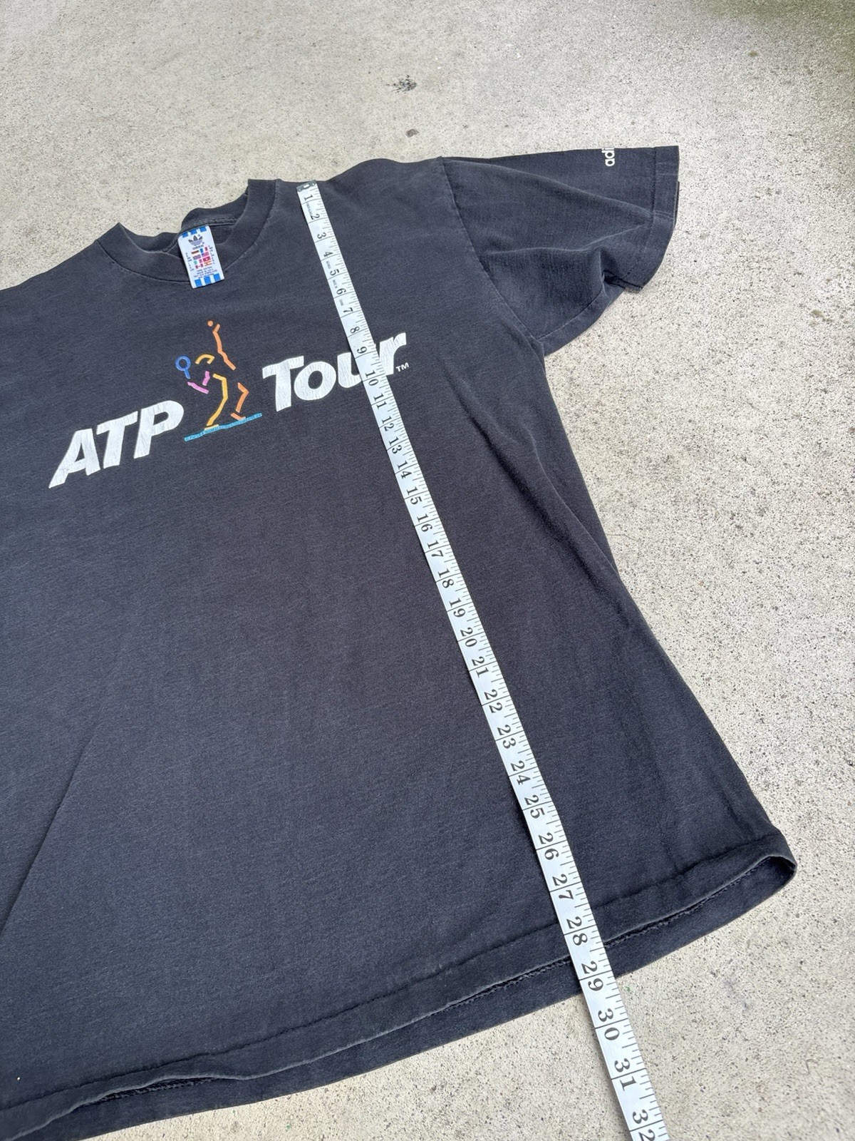 Vintage Adidas ATP Tennis Black Single Stitch Made In USA Shirt