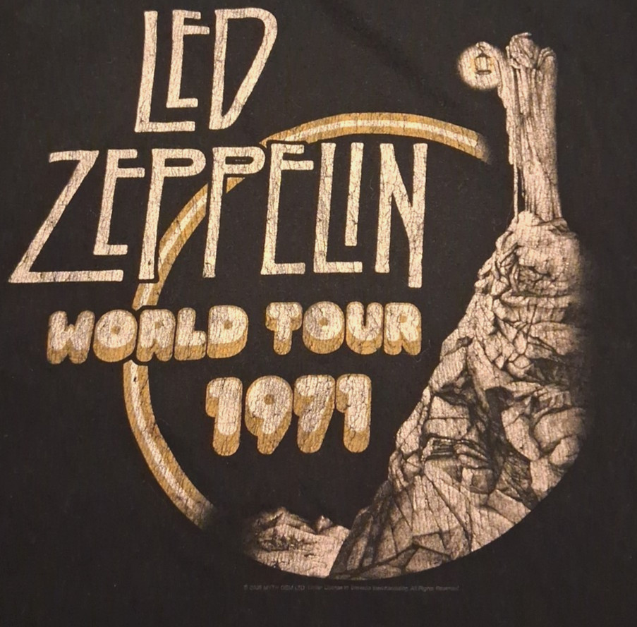 2006 Vtg XL The Core Led Zeppelin World Tour 1971 Graphic Band T Shirt