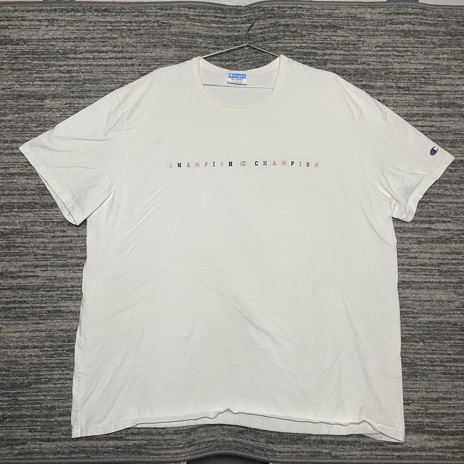 Champion Heritage Men’s Short Sleeve Tee, White/Multi Size 3XL