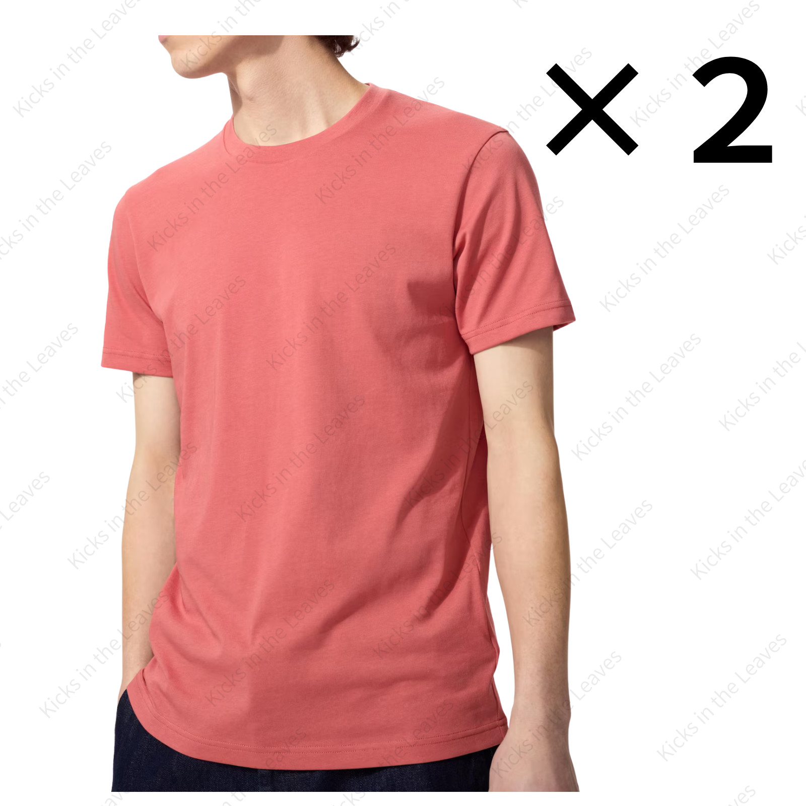 [2PCS SAME COLOR] UNIQLO Dry collar crew neck T-shirt XS-4XL 16Colors Unisex NWT