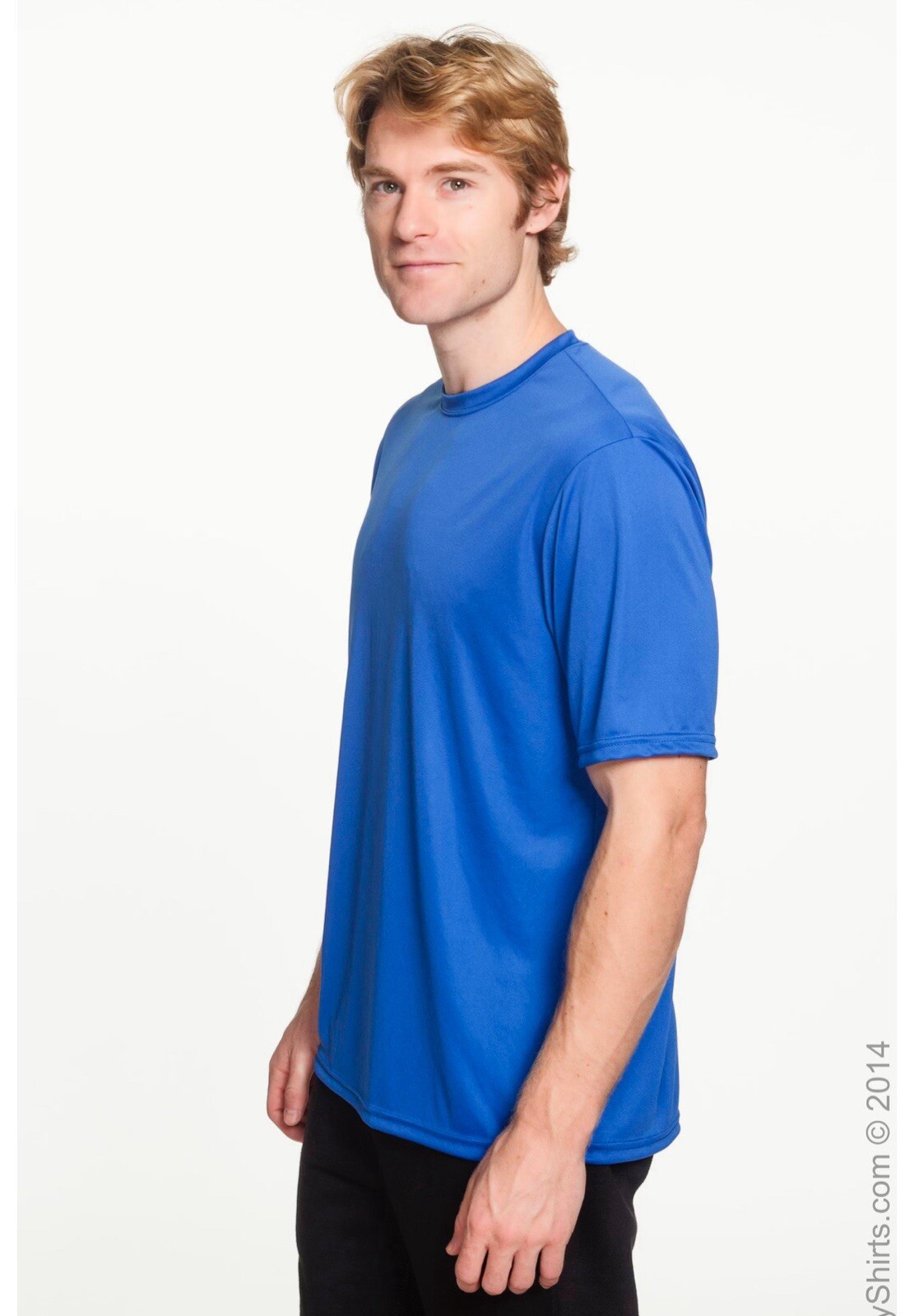A4 N3142 Mens Short Sleeve DriFit Cooling Performance Shirt Small Royal Blue New