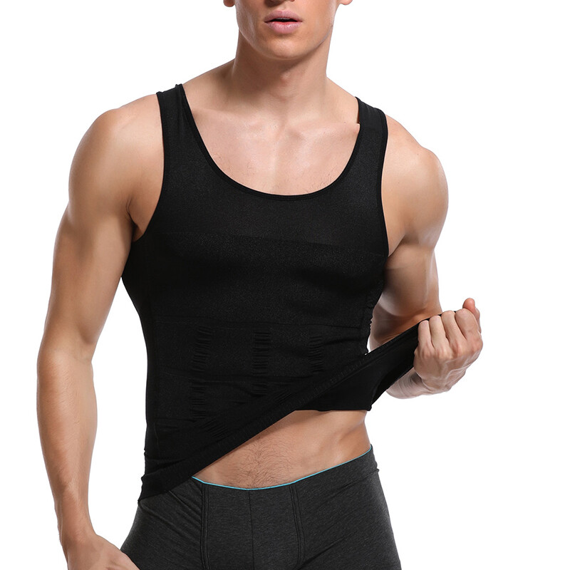 Gynecomastia Moobs Compression Vest Shirts Men Tank Top Slimming Body Shaper US