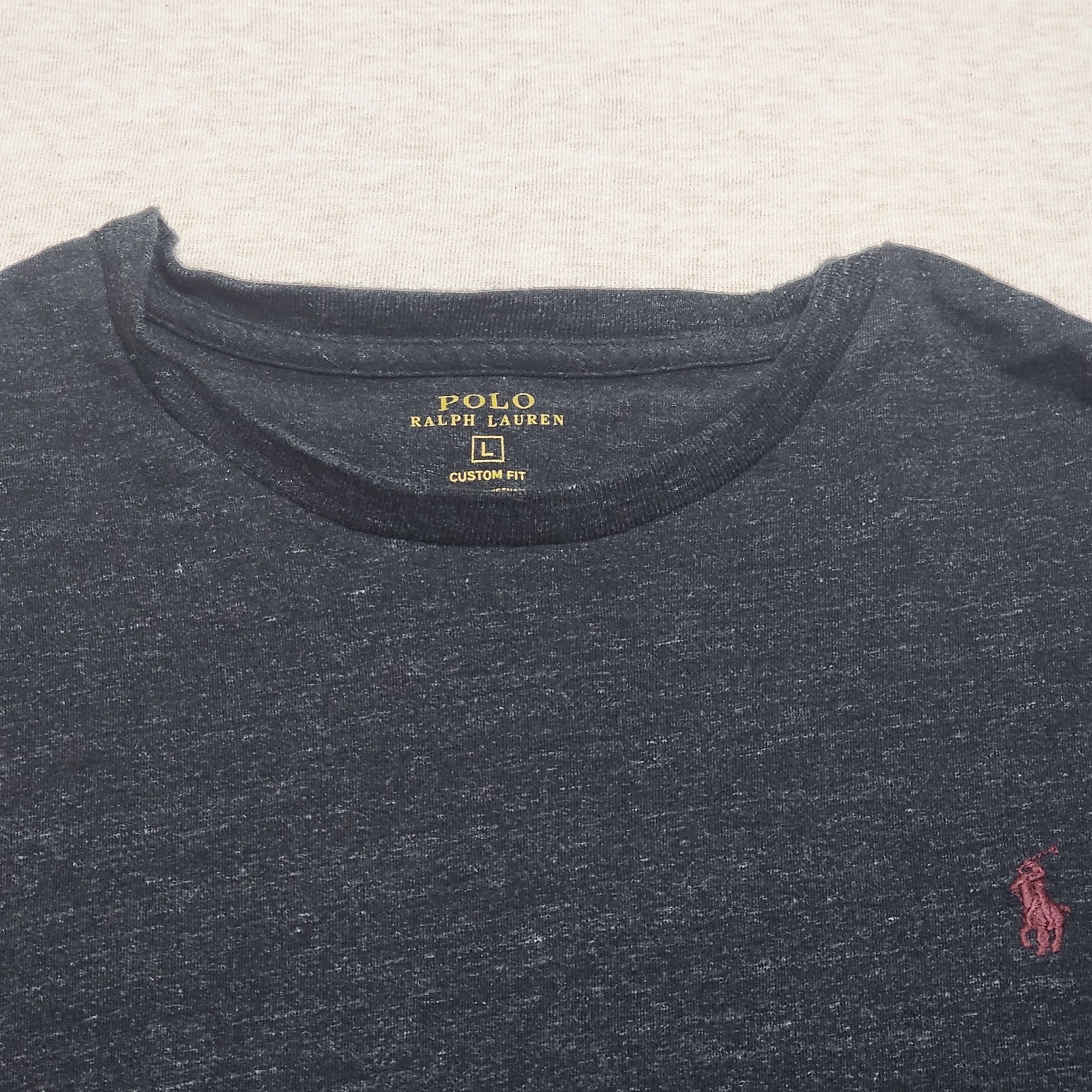 Polo Ralph Lauren Mens Solid Crewneck T-Shirt Classic Custom Fit Black Size L