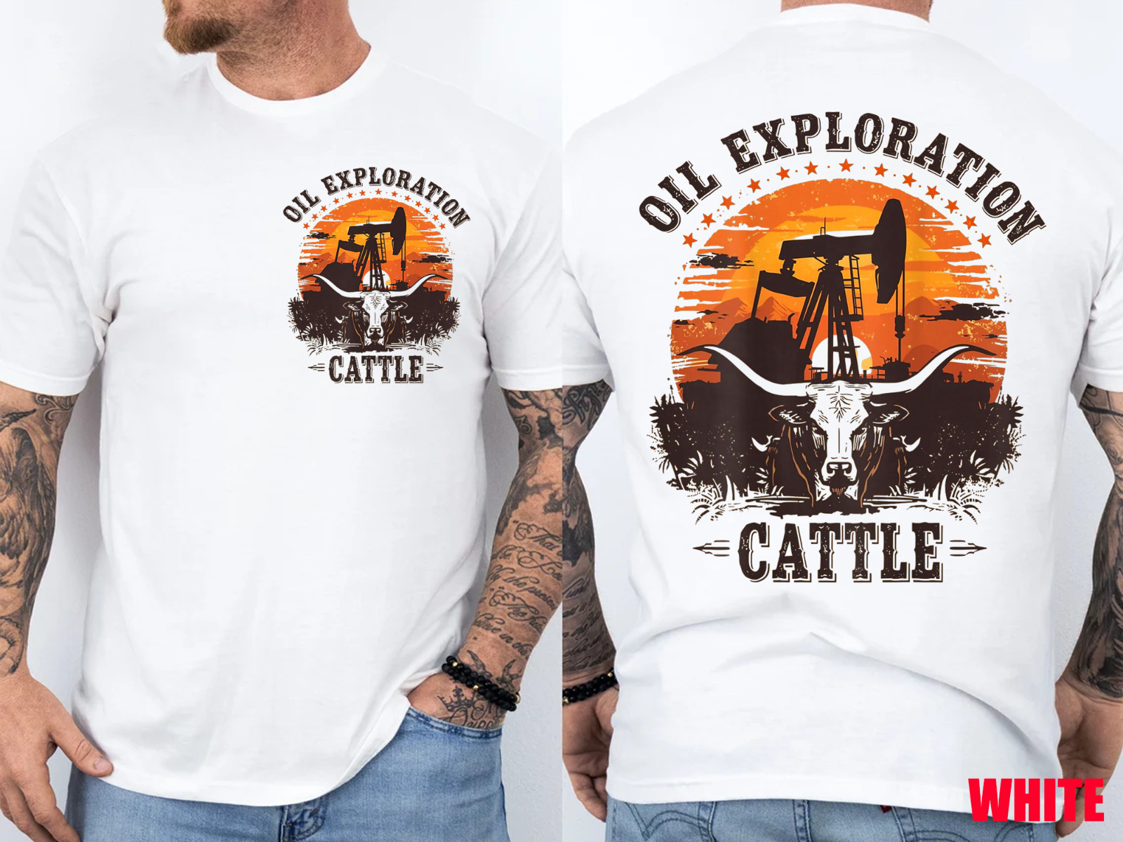 CTT Oil Exploration & Cattle Company Texas T-Shirt | Front & Back Print