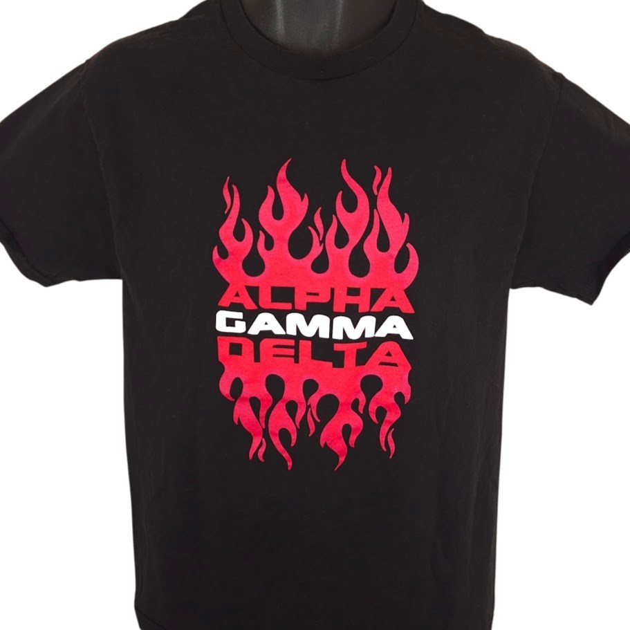 Alpha Gamma Delta T Shirt Size Medium Black Alpha Gam Womens Fraternity