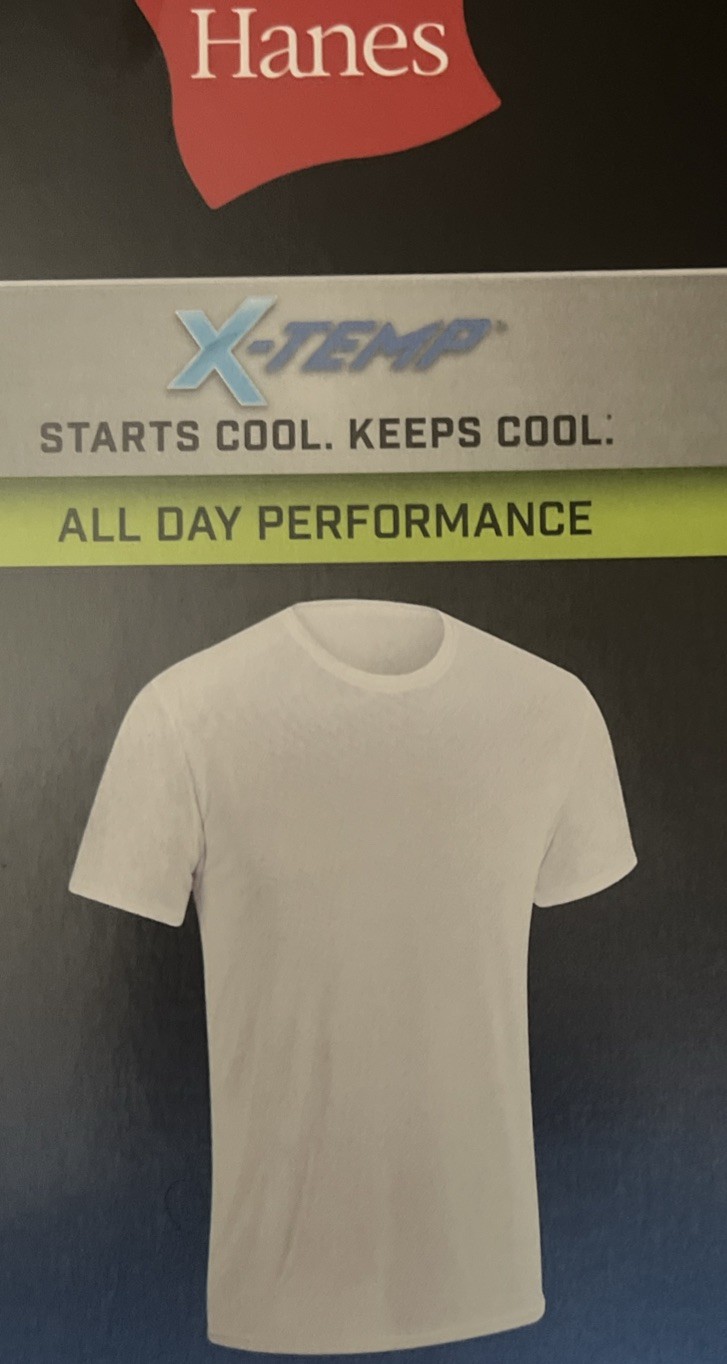 3XL Hanes Men 3 Pack Tagless X-Temp All Day Performance T-Shirts White New