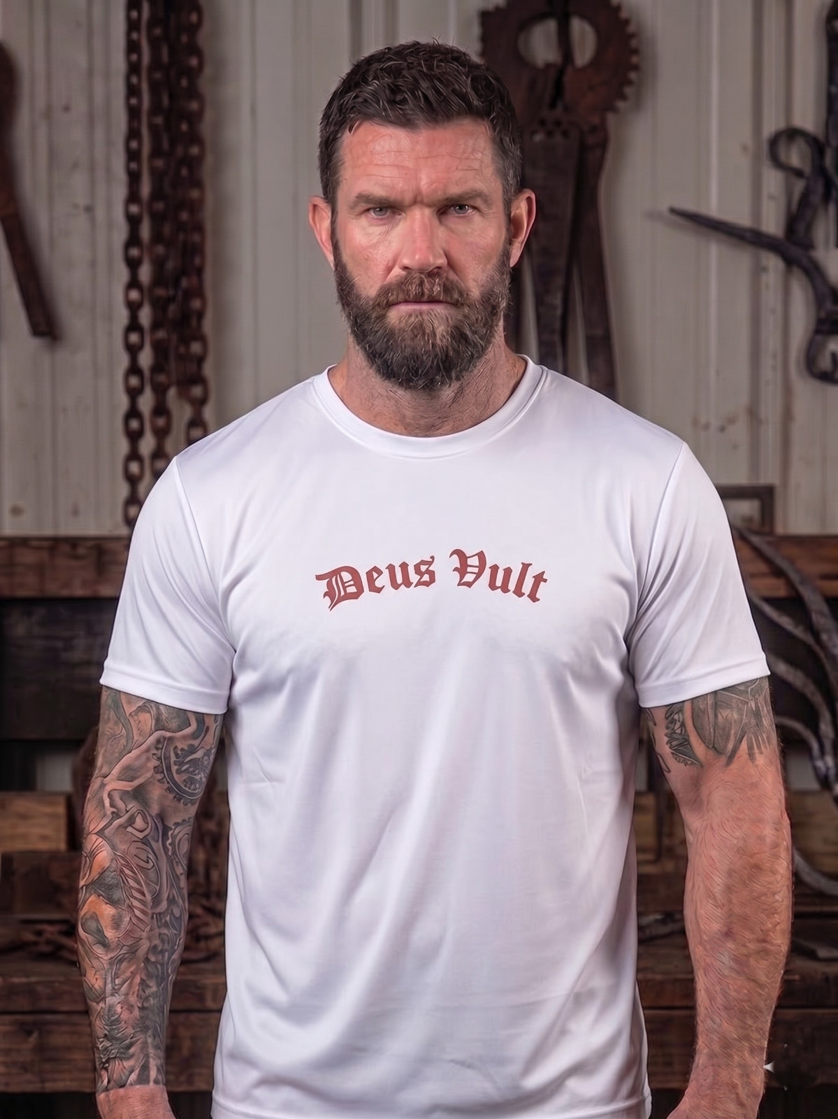Knights Crusader Cross T-Shirt Deus Vult Soft Polyester Spandex Templar Tee