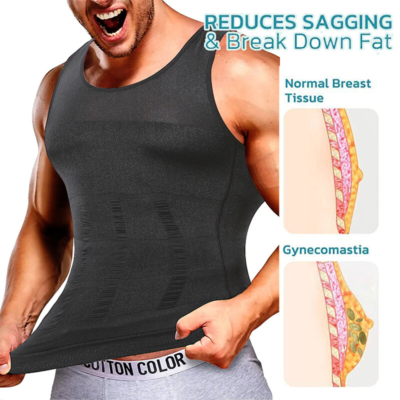 Gynecomastia Compression Vest Fajas para Hombres Back Support Shapewear Tank Top