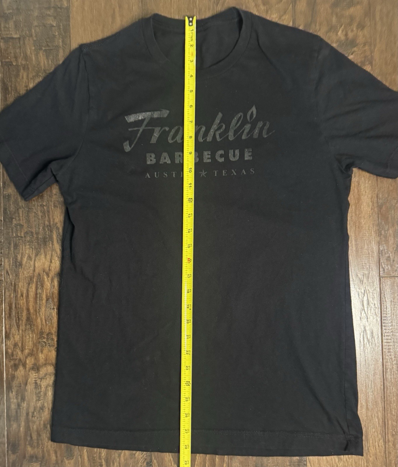 Franklin Barbecue Austin Texas Black Tonal Sparkle T Shirt Size Unknown 21×29