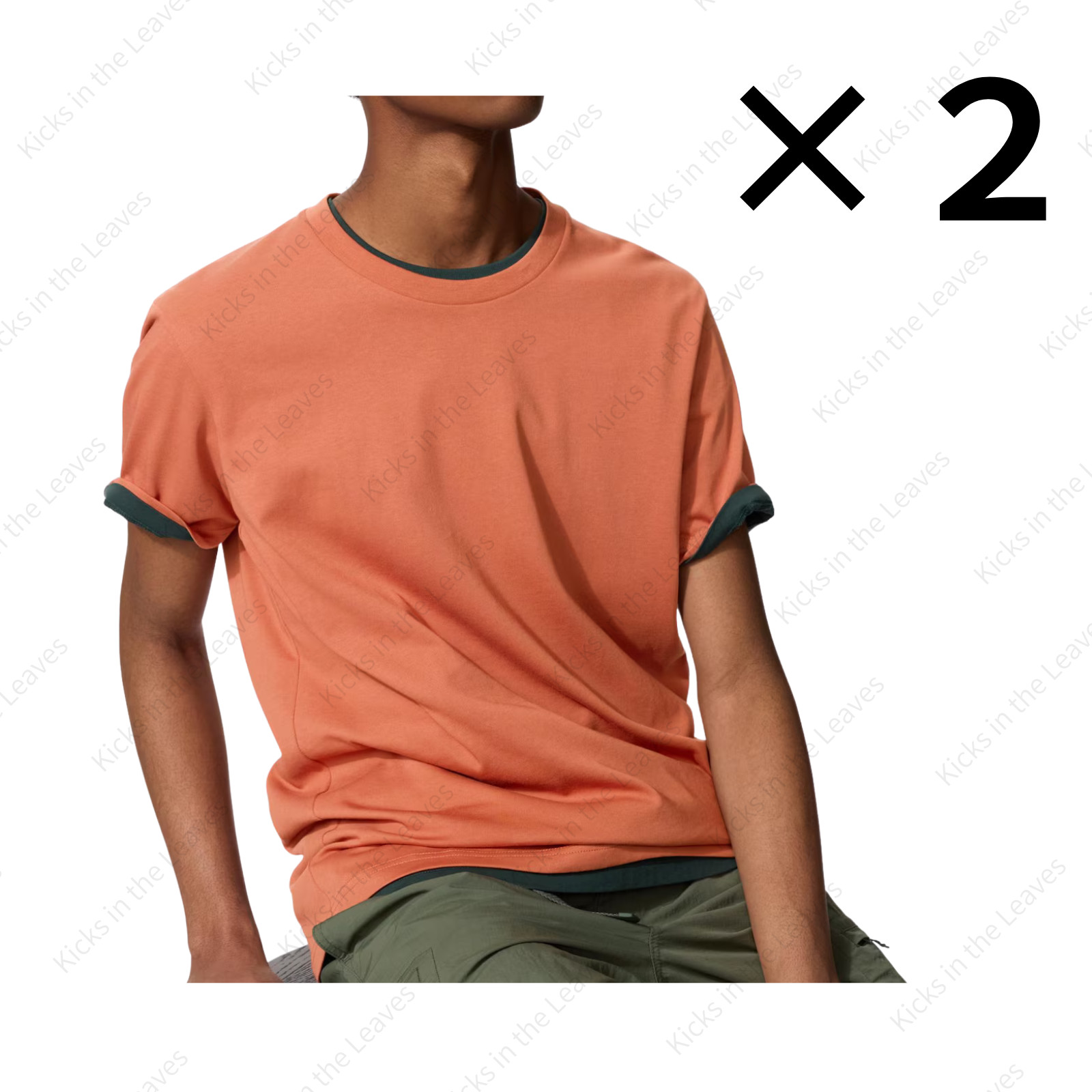 [2PCS SAME COLOR] UNIQLO Dry collar crew neck T-shirt XS-4XL 16Colors Unisex NWT