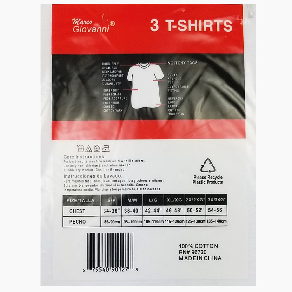 3-12-Pack V/Crew-Neck For Men’s 100% Cotton Tagless T-Shirt Undershirt Tee White
