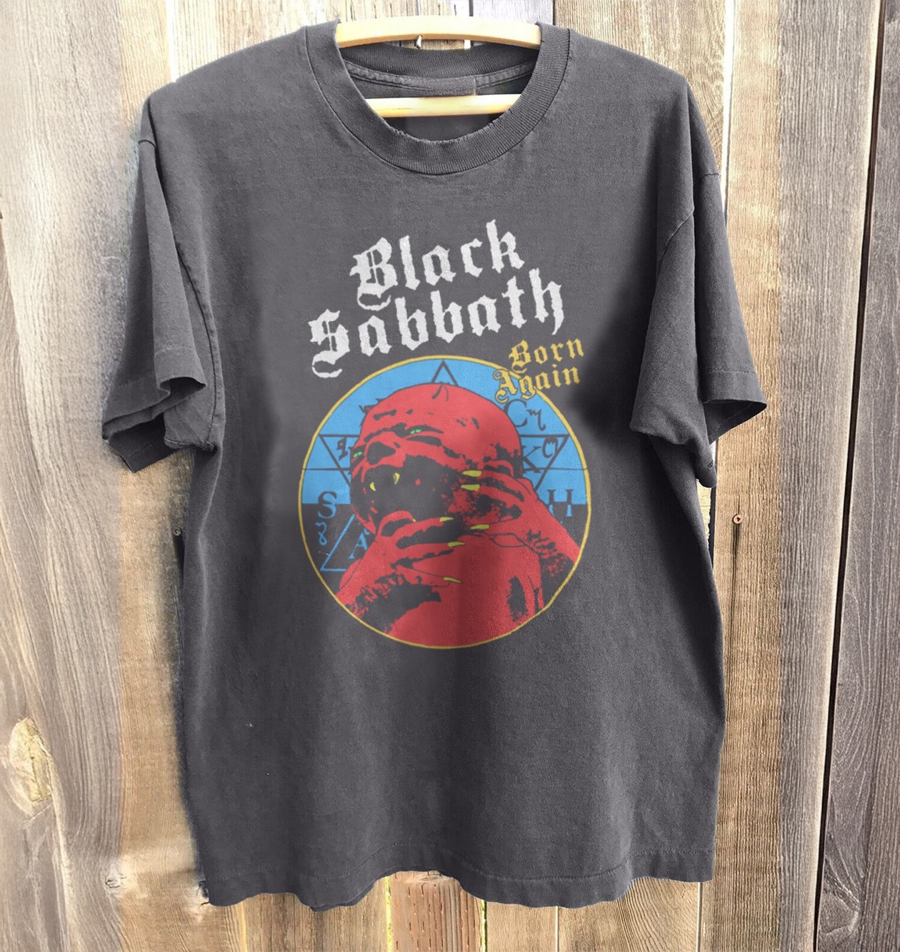 90s Sabbath Born Again Album Cover Charcoal T-shirt S-5XL