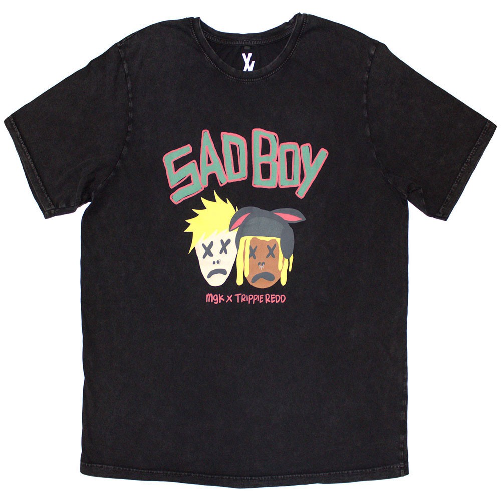 Men’s Machine Gun Kelly (Music) Sad Boy Stone Wash T-shirt Large Black