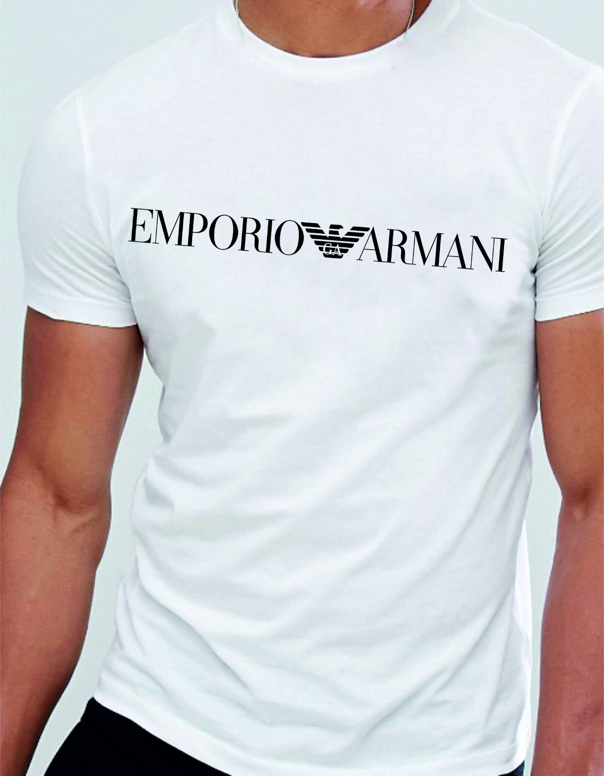 Emporio Armani White Men’s cotton T-Shirt Round Neck,Size M*L*XL*XXL*3XL