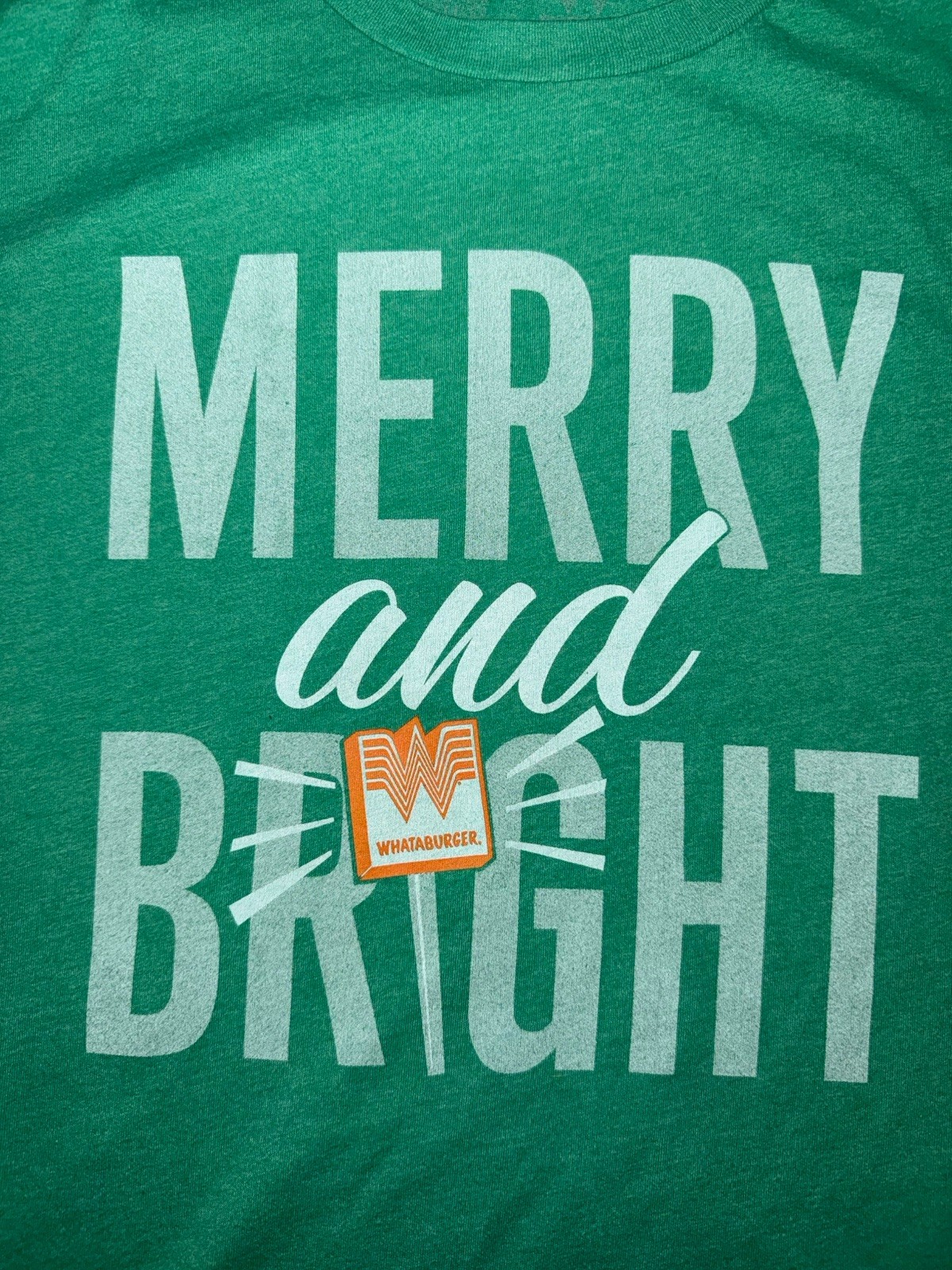 Merry &Bright Whataburger Shirt Christmas Holiday Next Level Adult XL Or XXL