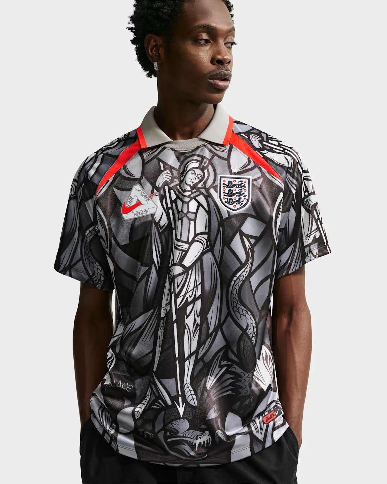 England x Palace Pewter Grey Soccer Jersey | IM3198-052 | Size Medium | In Hand