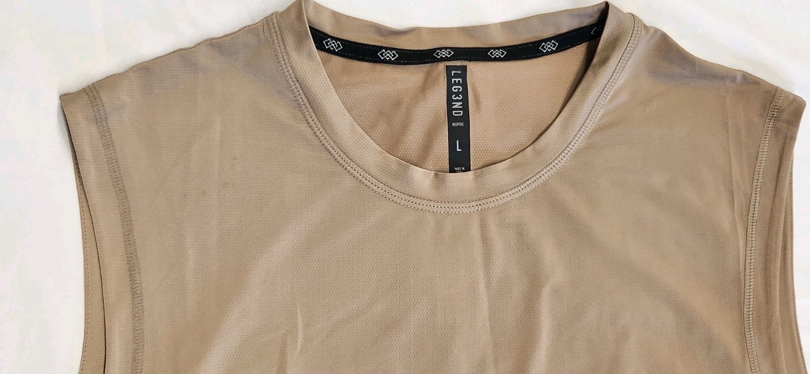 Become Legend Sleeveless Mens Shirt*Large*Brown (Gravel)*Polyester/Spandex. NWT