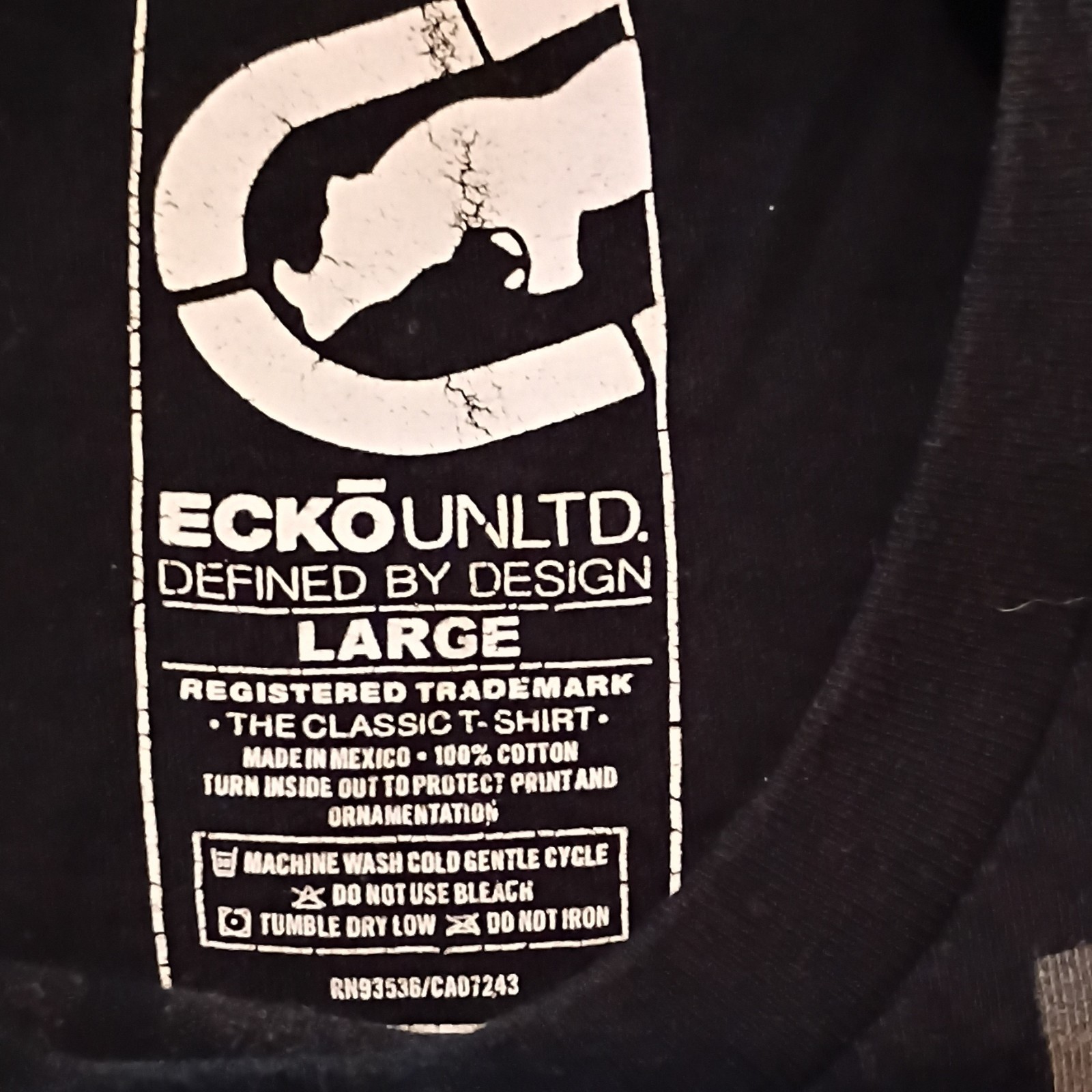 Ecko Unltd. Vintage Men’s L Black Graphic Rhino Crew Neck Cotton Tee