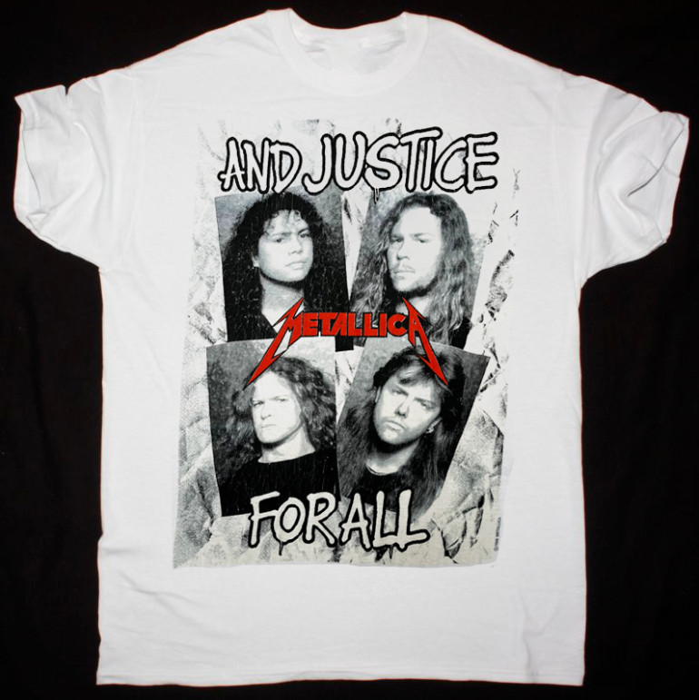 METALLICA BAND AND JUSTICE FOR ALL WHITE T-SHIRT1