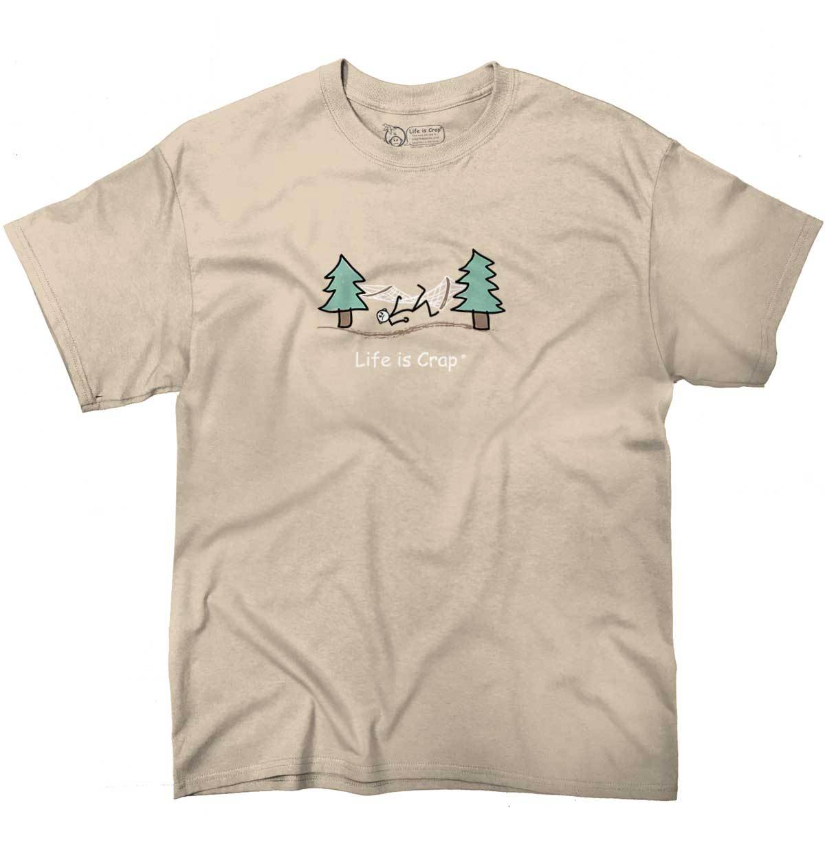 Life Is Crap Camping Funny Outdoor Adventure Womens or Mens Crewneck T Shirt Tee