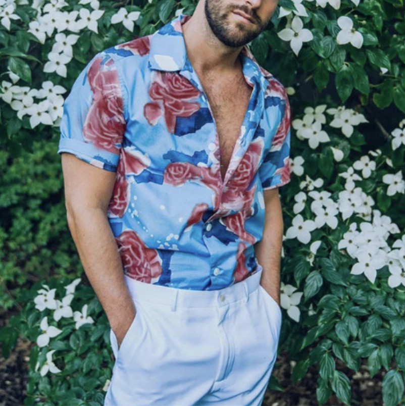 Hawaiian Shirt Men Aloha Summer Casual Beach Button-Down Cruise Holiday Party UE