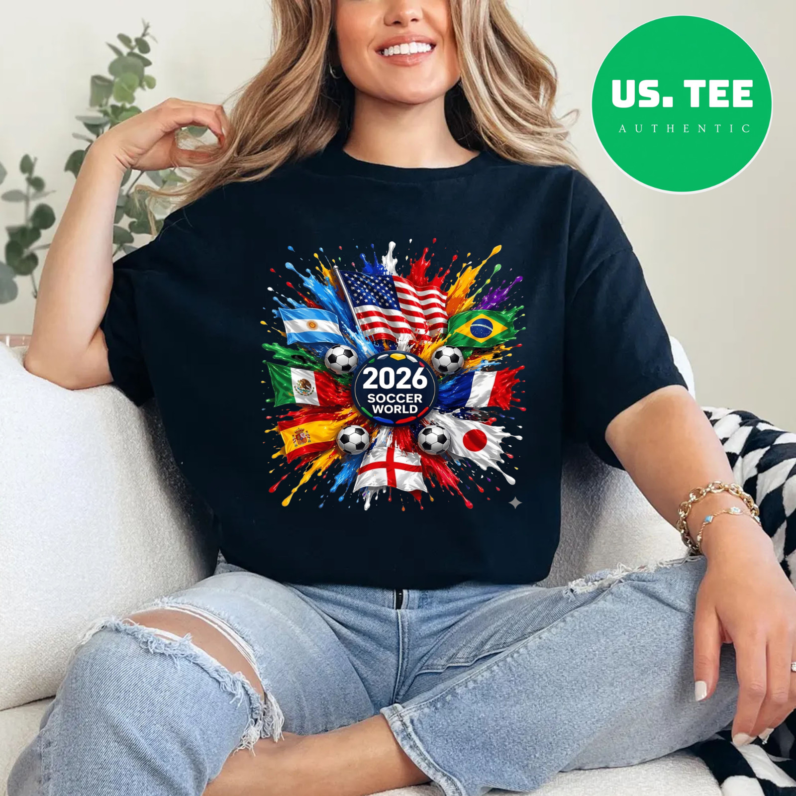 World Soccer 2026 Shirt, 2026 Cup USA Canada Mexico Adults Tshirt,Soccer Fan Tee