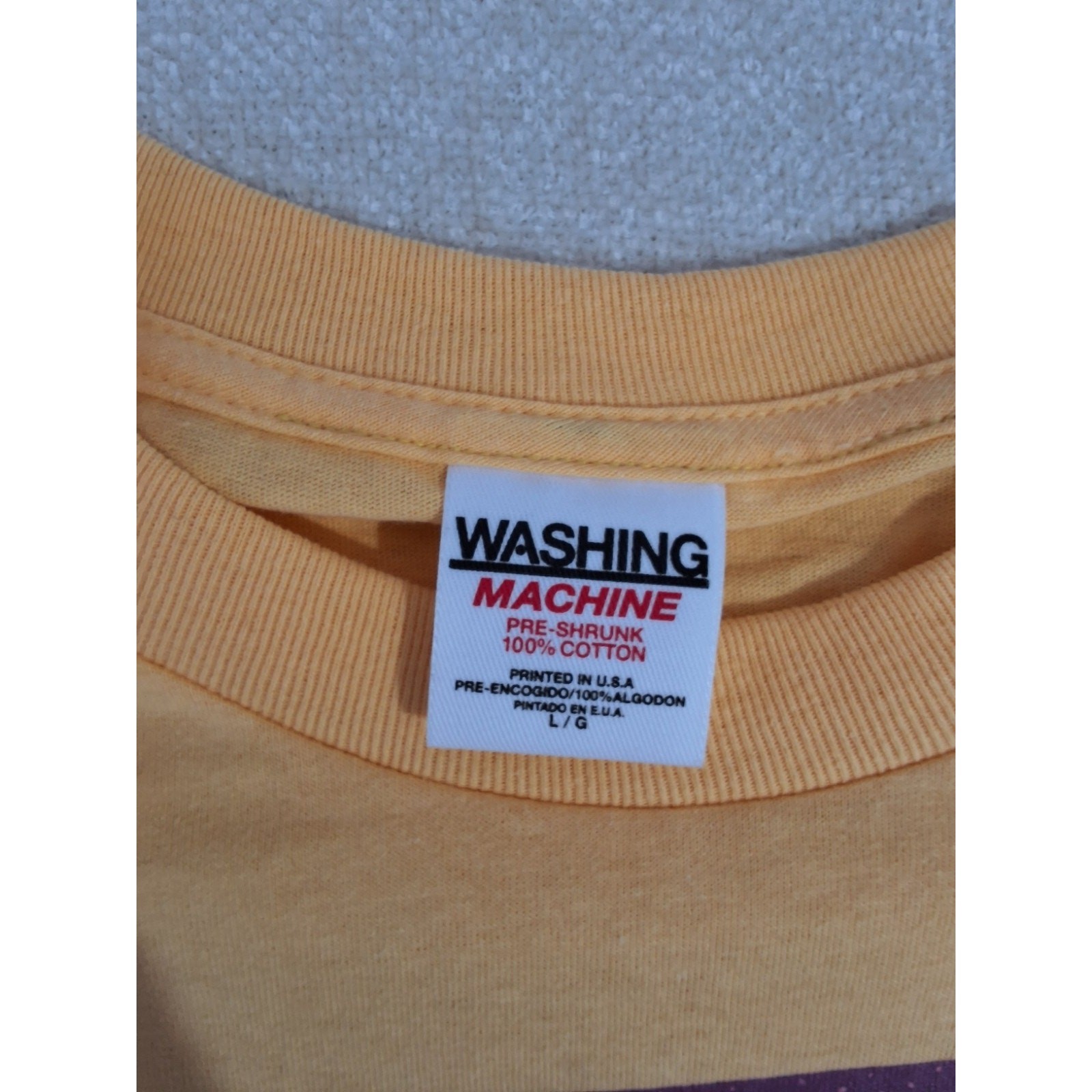 Washing Machine Peach Graphic Shirt Mens Large USA Print Streetwear NWOT