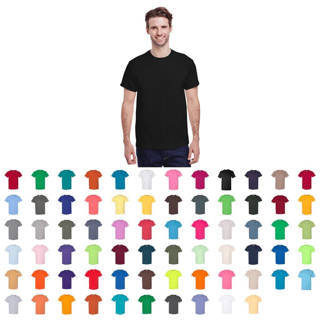Gildan Mens Plain T Shirts Solid Cotton Short Sleeve Blank Tee Top Shirts S-3XL