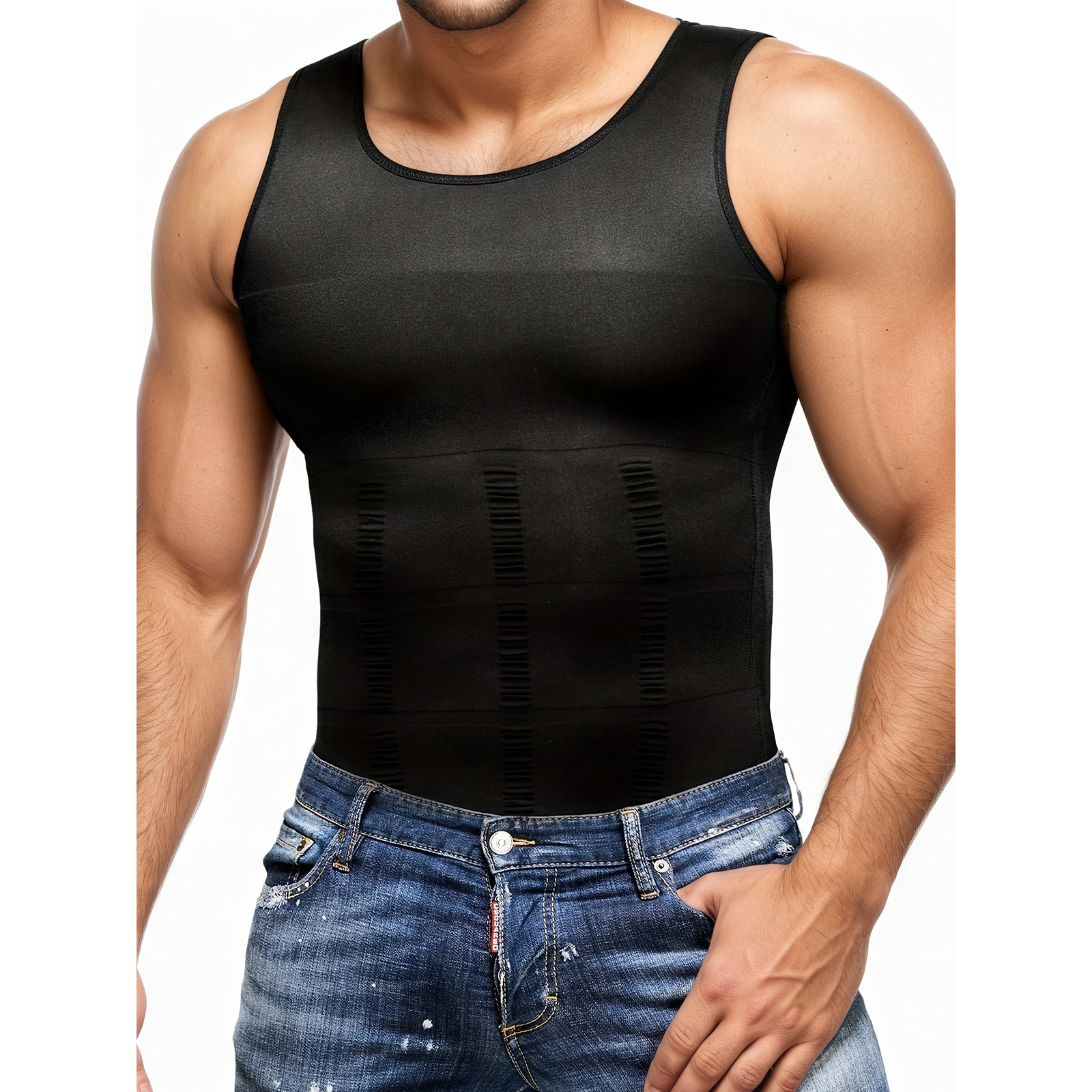 Men Body Shaper Slimming Tummy Vest Compression Shirt Tank Faja camisa de hombre