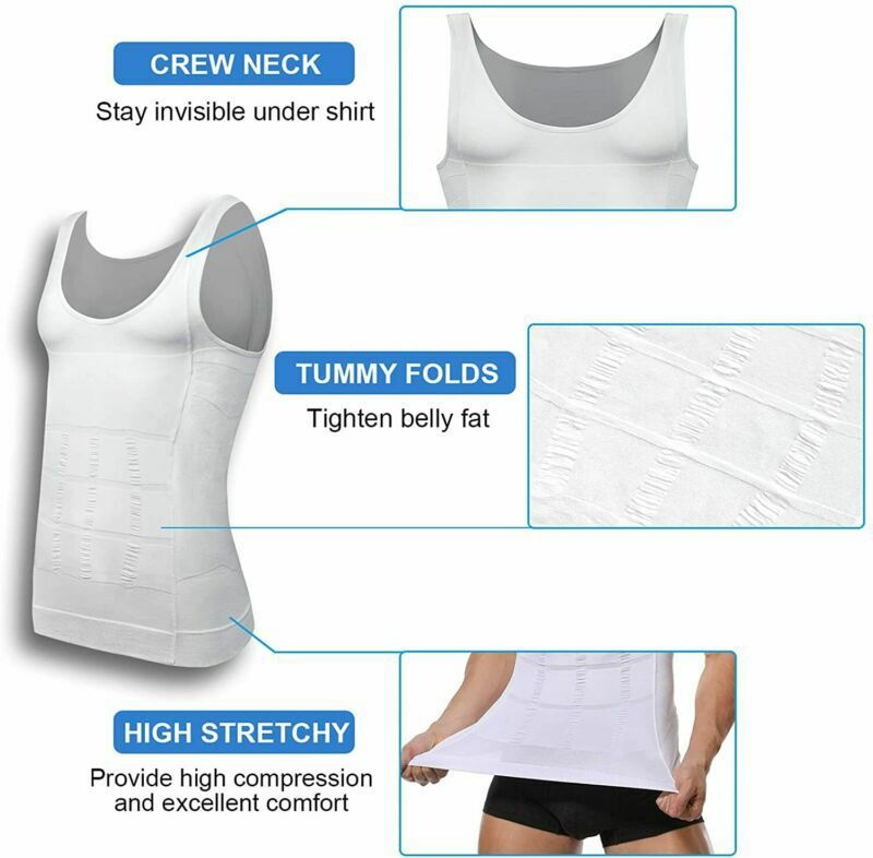 Men Cooling Gynecomastia T-shirt Posture Corrector Vest Compression Shaping Top