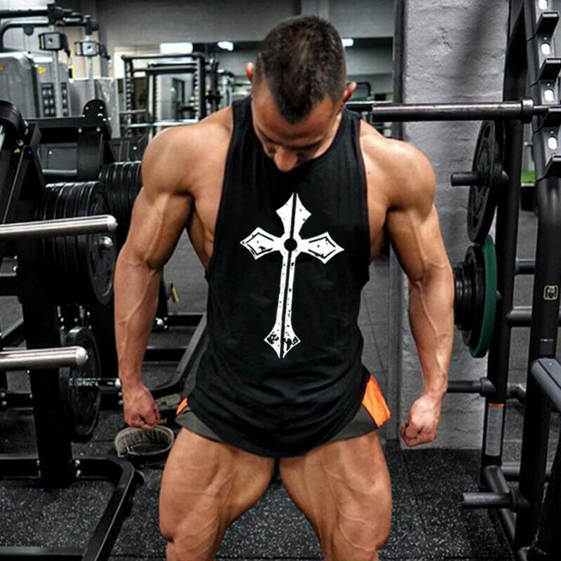 Men’s Tank Tops Bodybuilding Muscle T Shirt Sleeveless Gym Training Workout Vest