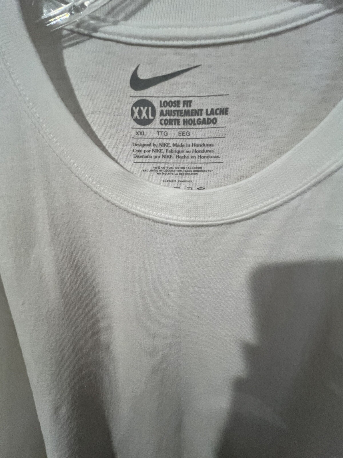 Nike Tee Shirt MXXL White Long Sleeves 100% Cotton Machine Wash