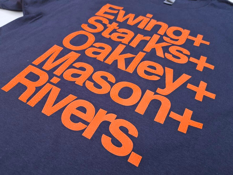 NYK 1994 Retro Names T Shirt, Patrick Ewing, John Starks, Oakley