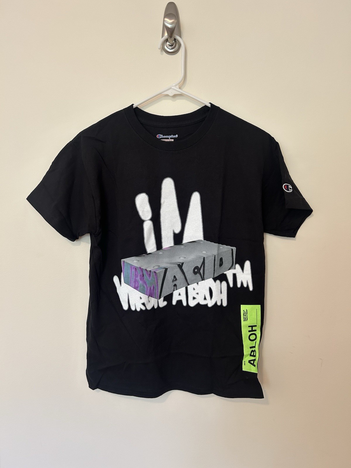 NWT Virgil Abloh Off-White x Champion Limited Edition Black Graphic T-Shirt